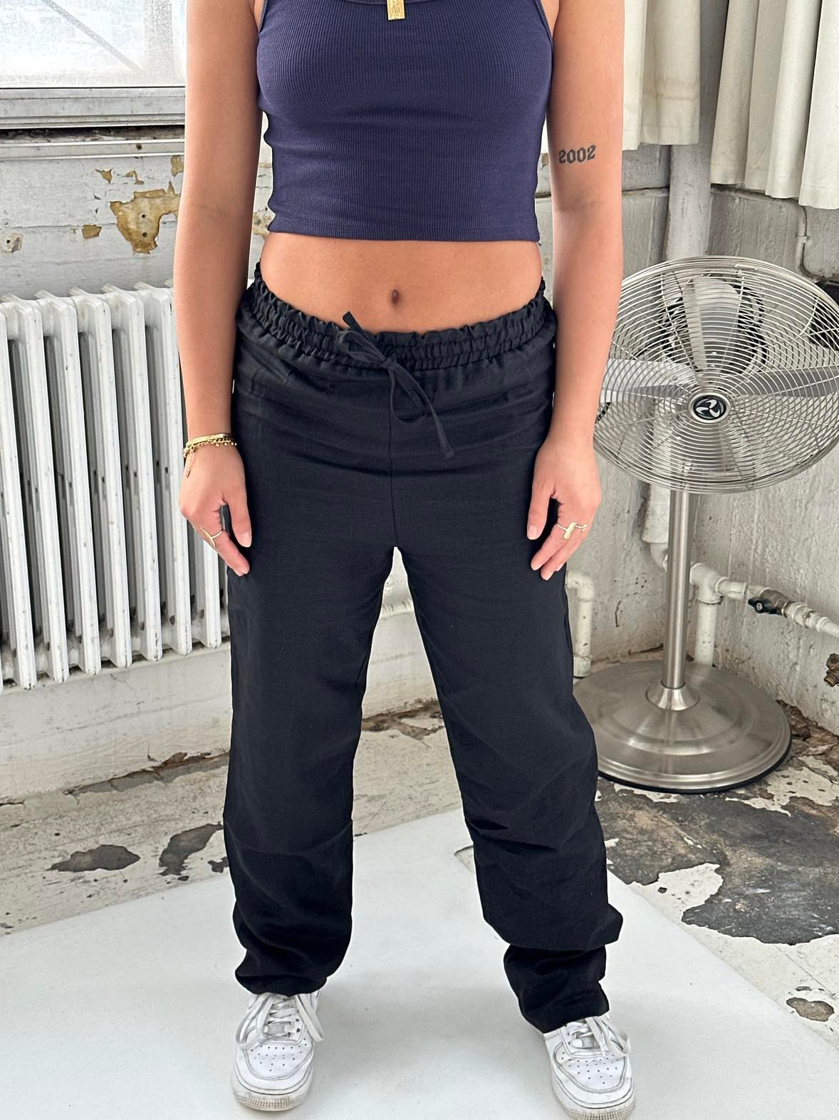 Matilde w linen pants - Black