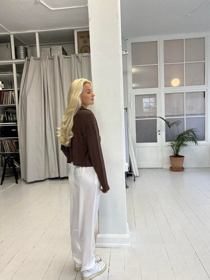 Lona low waist satin pants - White