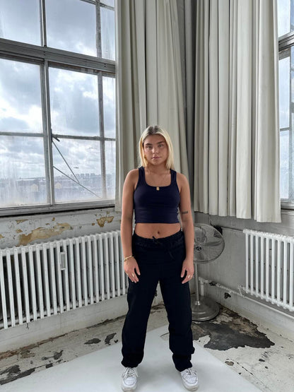 Matilde w linen pants - Black