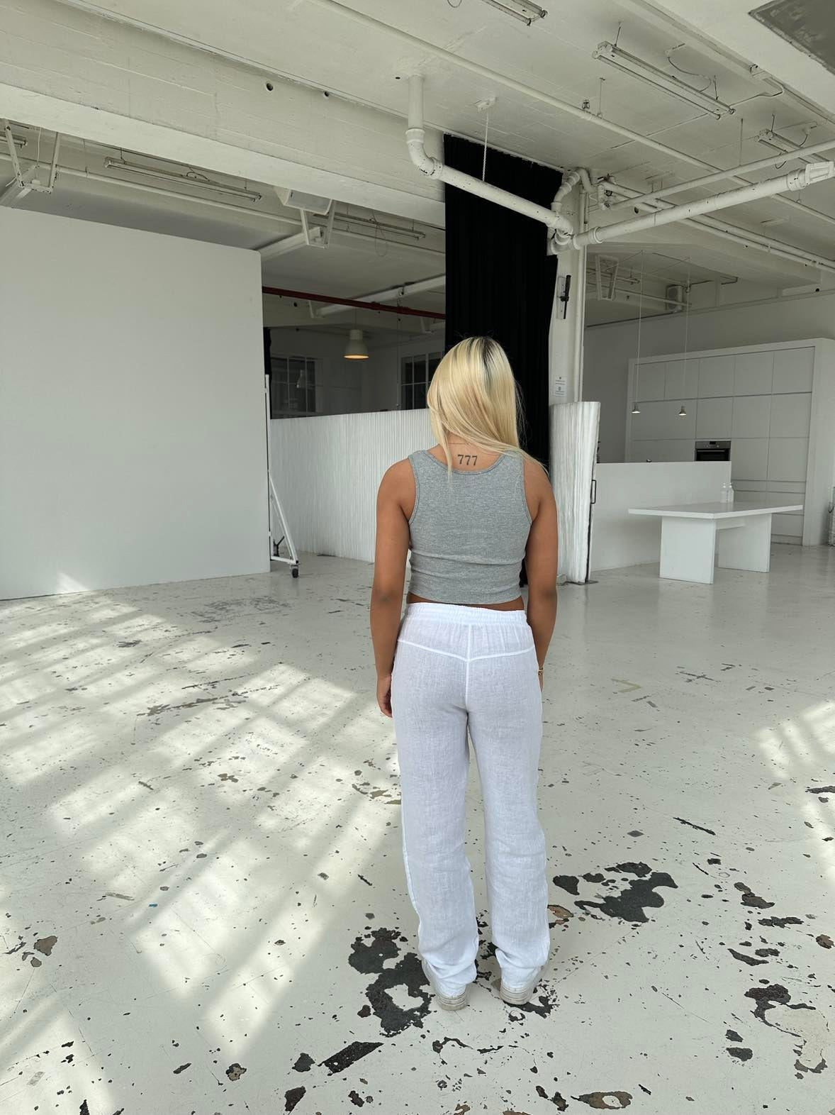 Aino linen pants - white