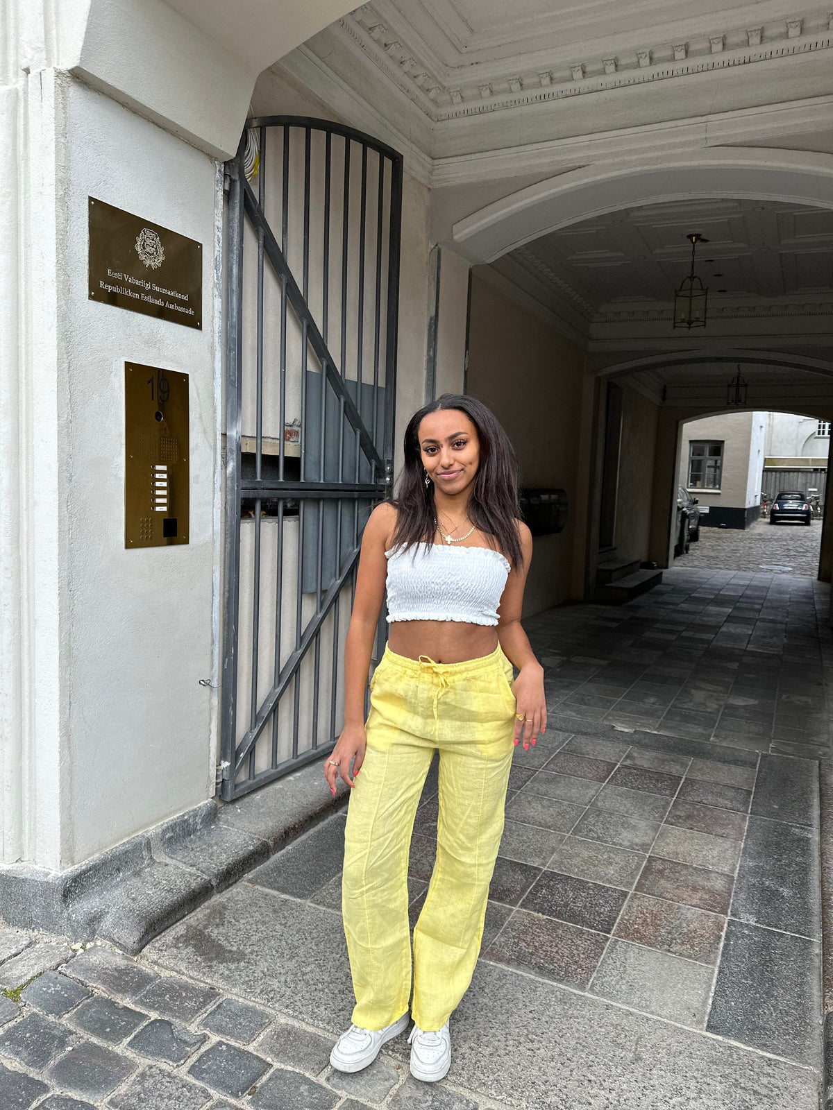 Signe linen pants - Yellow