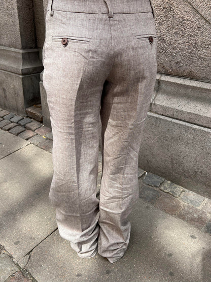 Herringbone pants - Brown/white