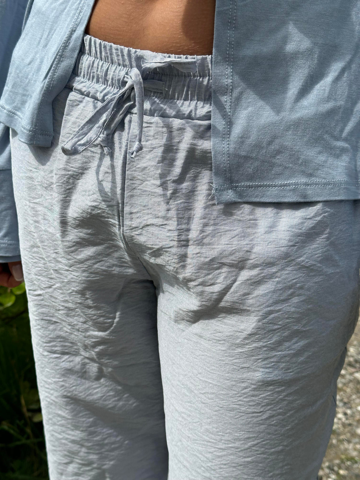Anila pants with stripes - Blue/white