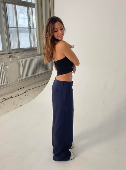 Britney low waisted suit pants - Navy