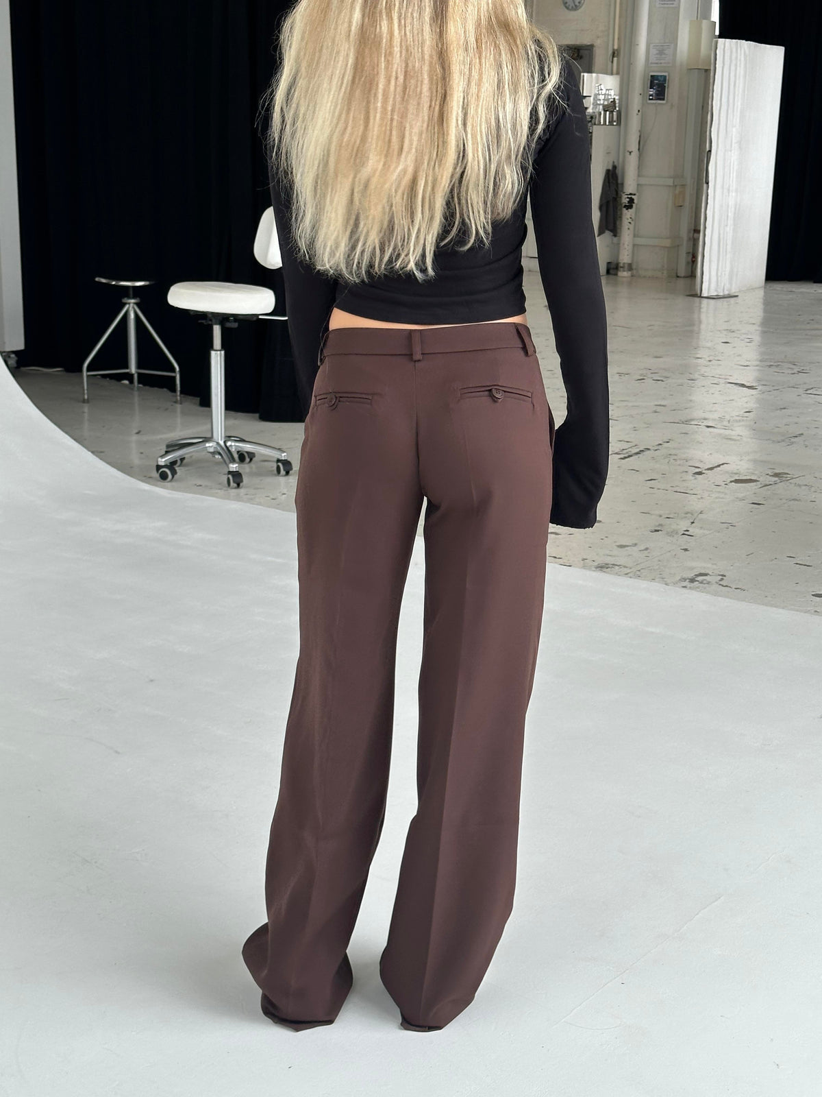 Britney low waisted suit pants - Brown