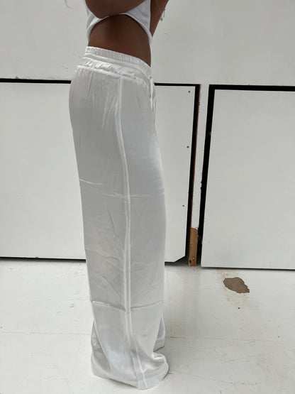 Bonnie satin pants - White