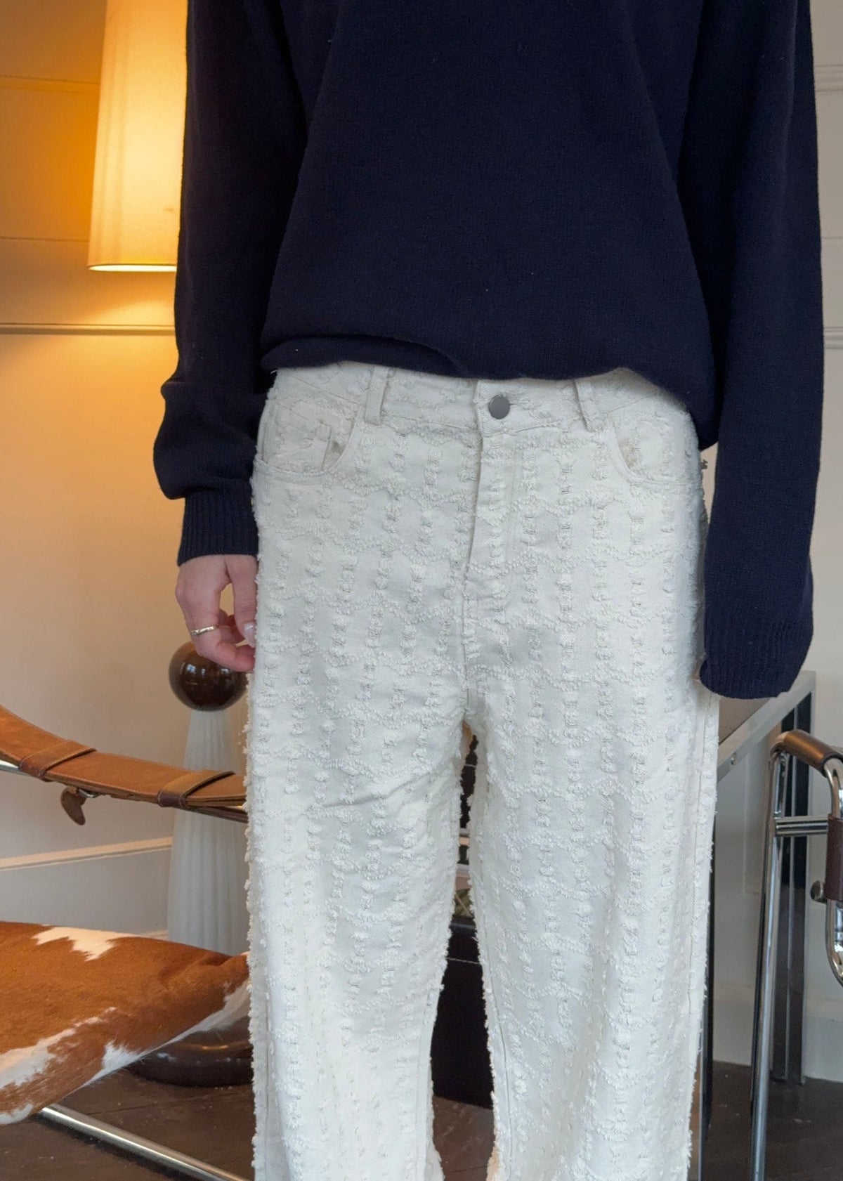 Ariana trousers with pattern - Off white