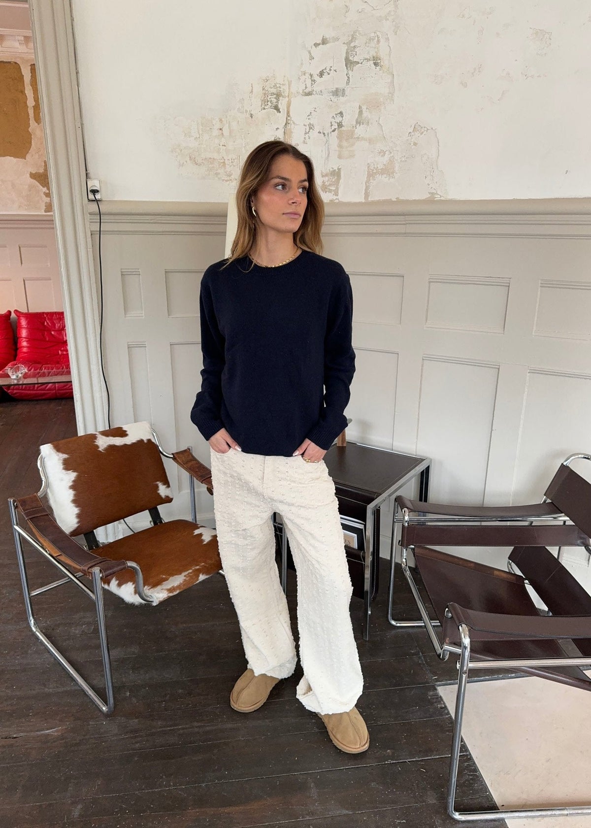 Ariana trousers with pattern - Off white