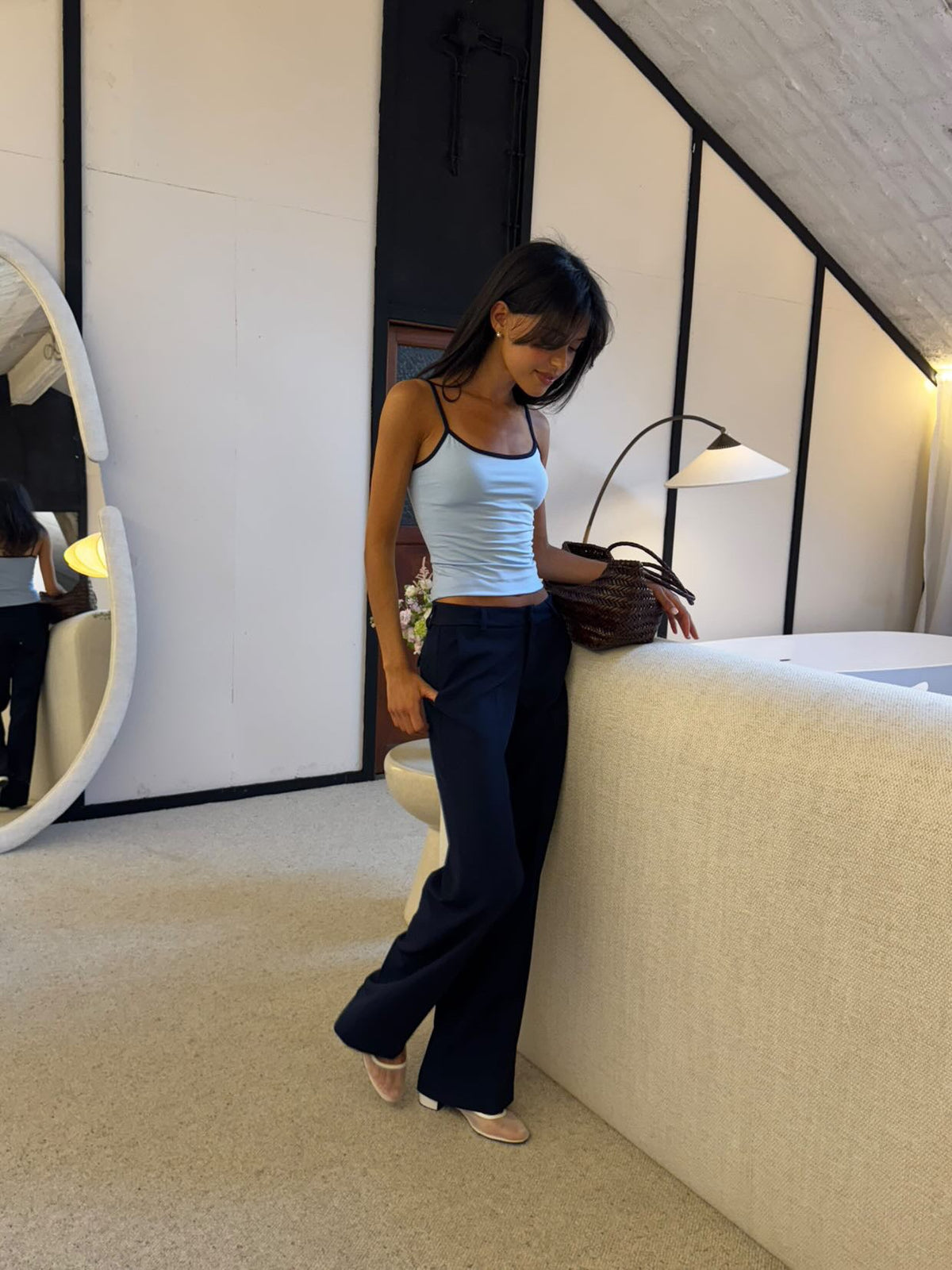 Britney low waisted suit pants - Navy