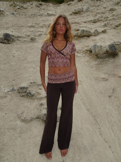 Cosimana pants with glitter waistband – Brown