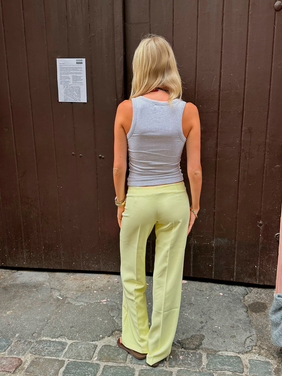 Nula suit pants with tie belt – Yellow