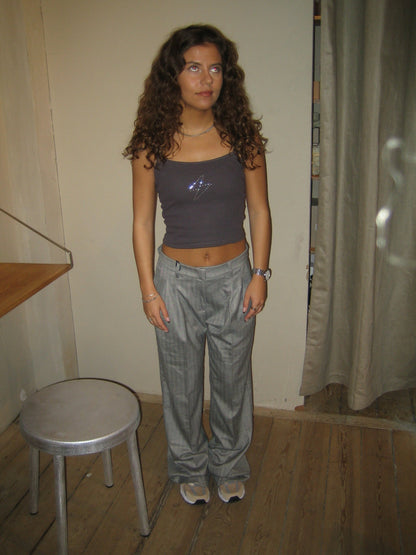 Ellen herringbone pants - Grey