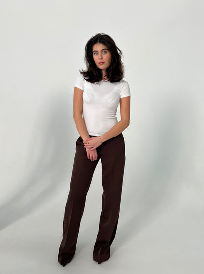 Britney low waisted suit pants - Brown