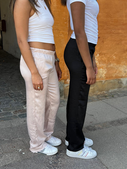 Lona low waist satin pants - Black