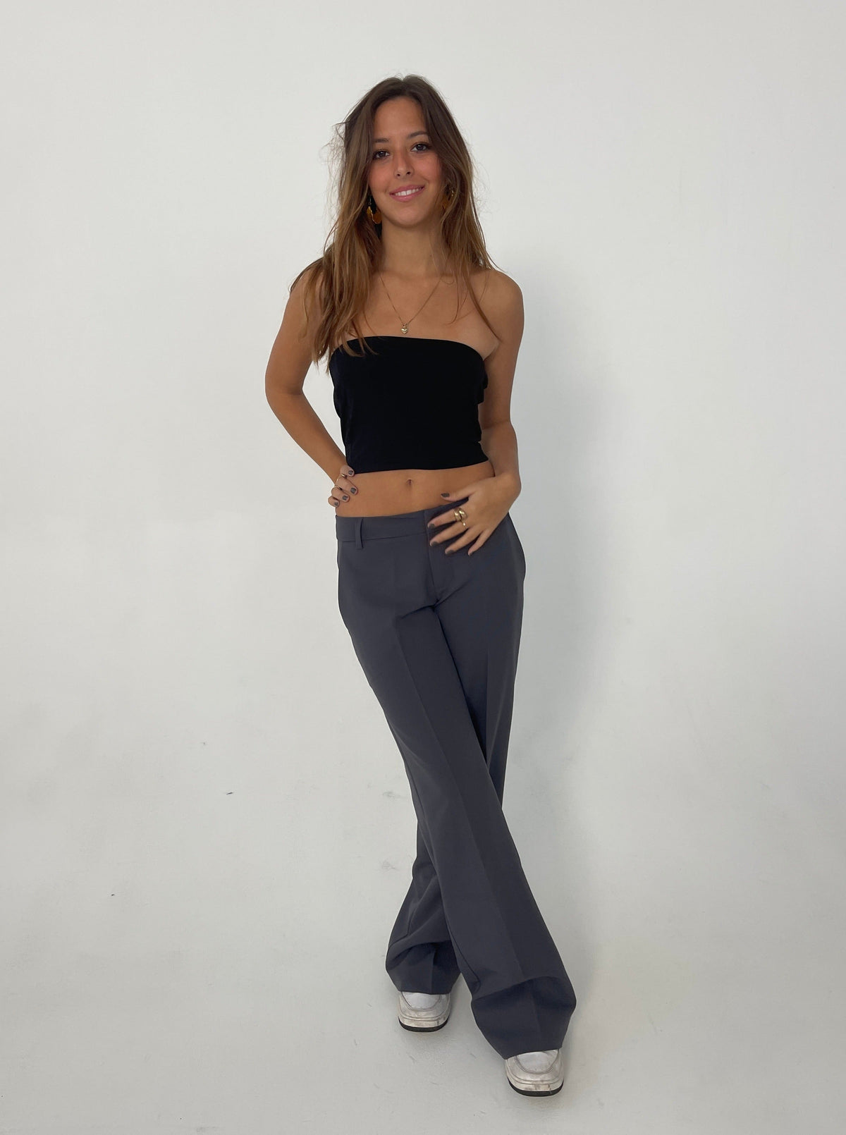Britney low waisted suit pants - Grey