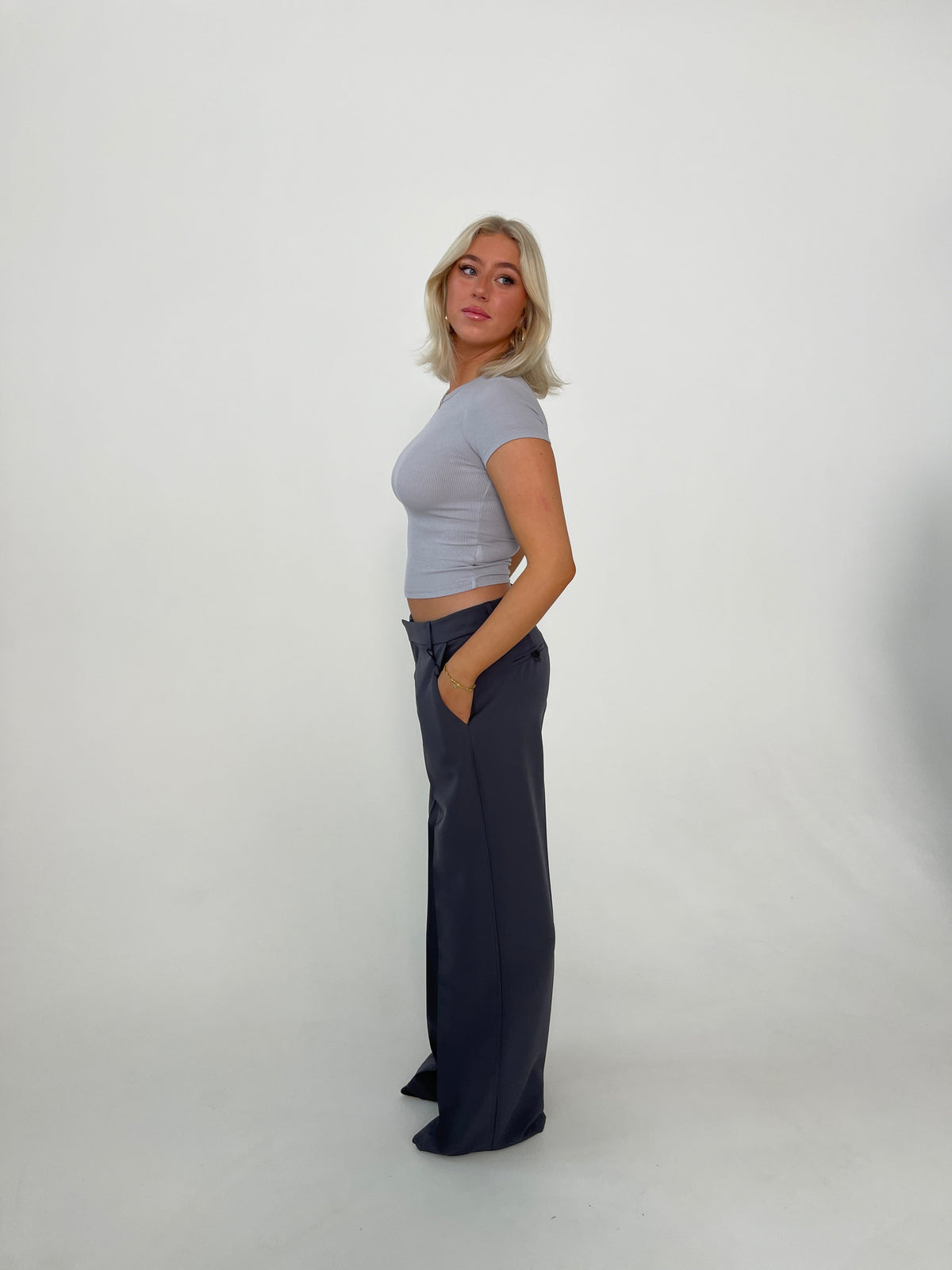 Britney low waisted suit pants - Grey