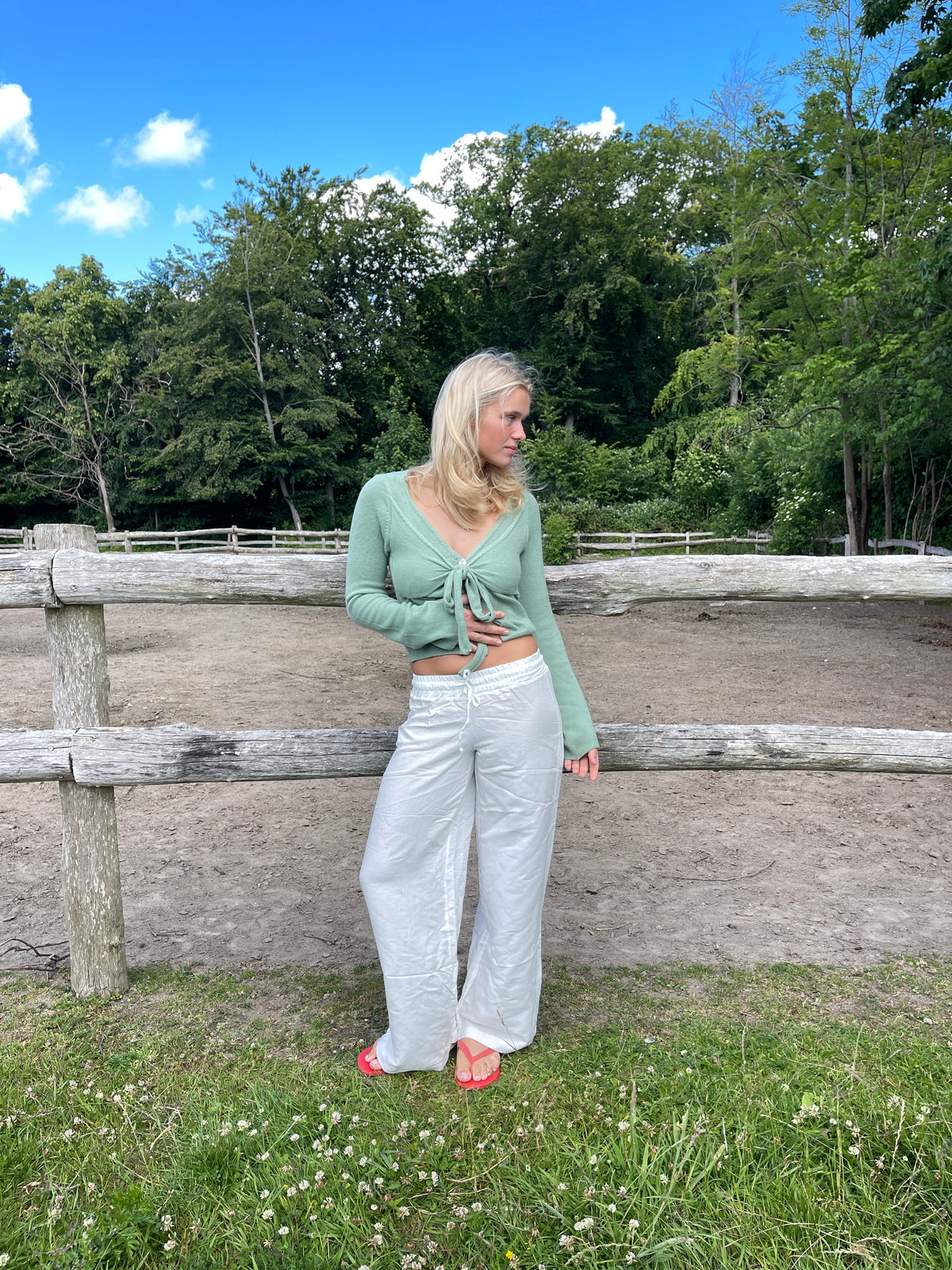 Katarina trousers in linen blend - Off white