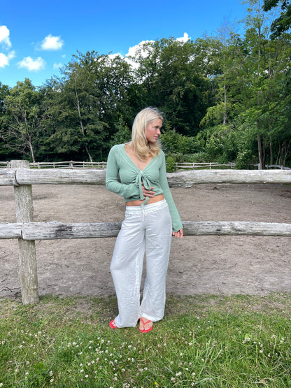 Katarina trousers in linen blend - Off white