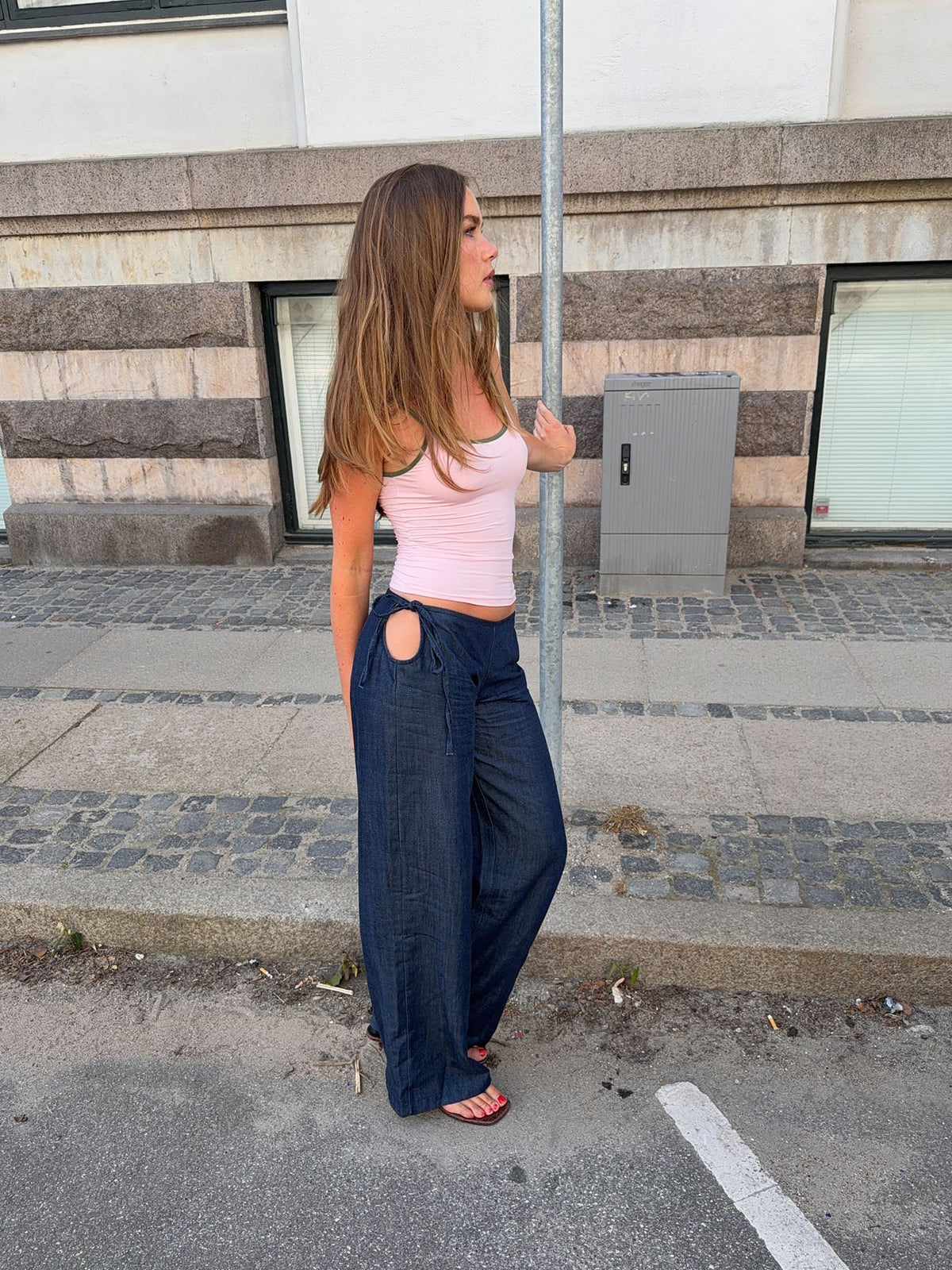 Pam pants with ties - Dark blue