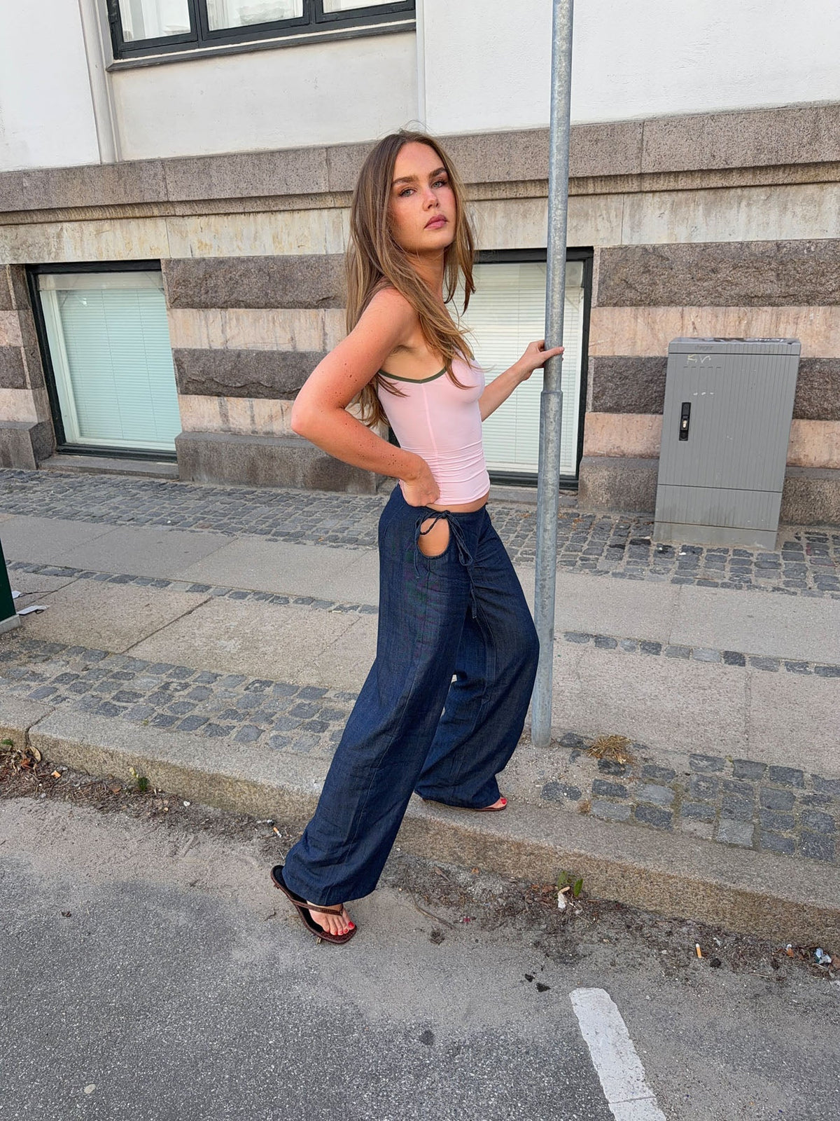 Pam pants with ties - Dark blue