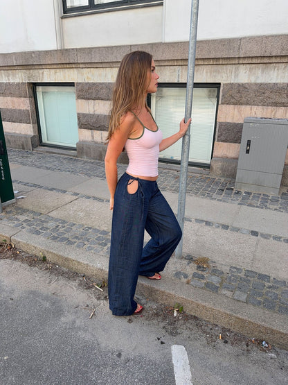 Pam pants with ties - Dark blue