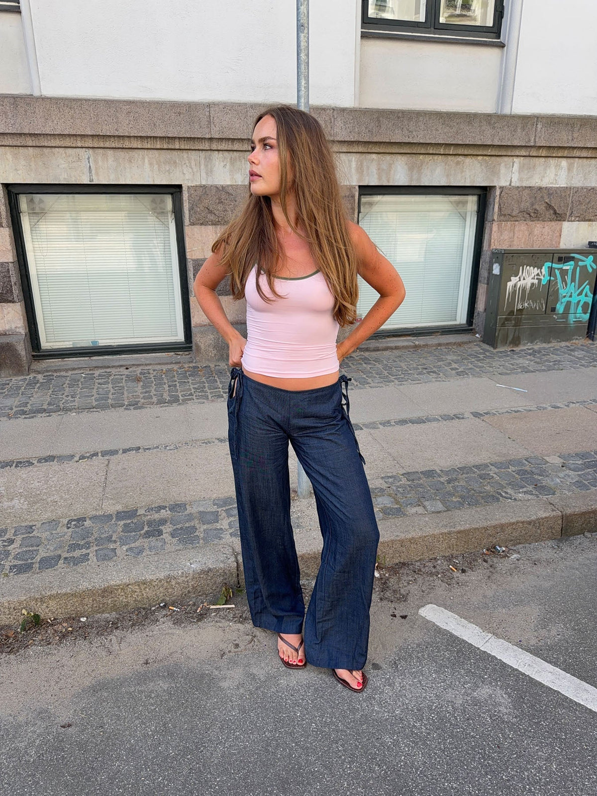 Pam pants with ties - Dark blue