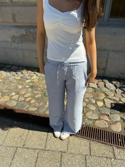 Anila pants with stripes - Blue/white