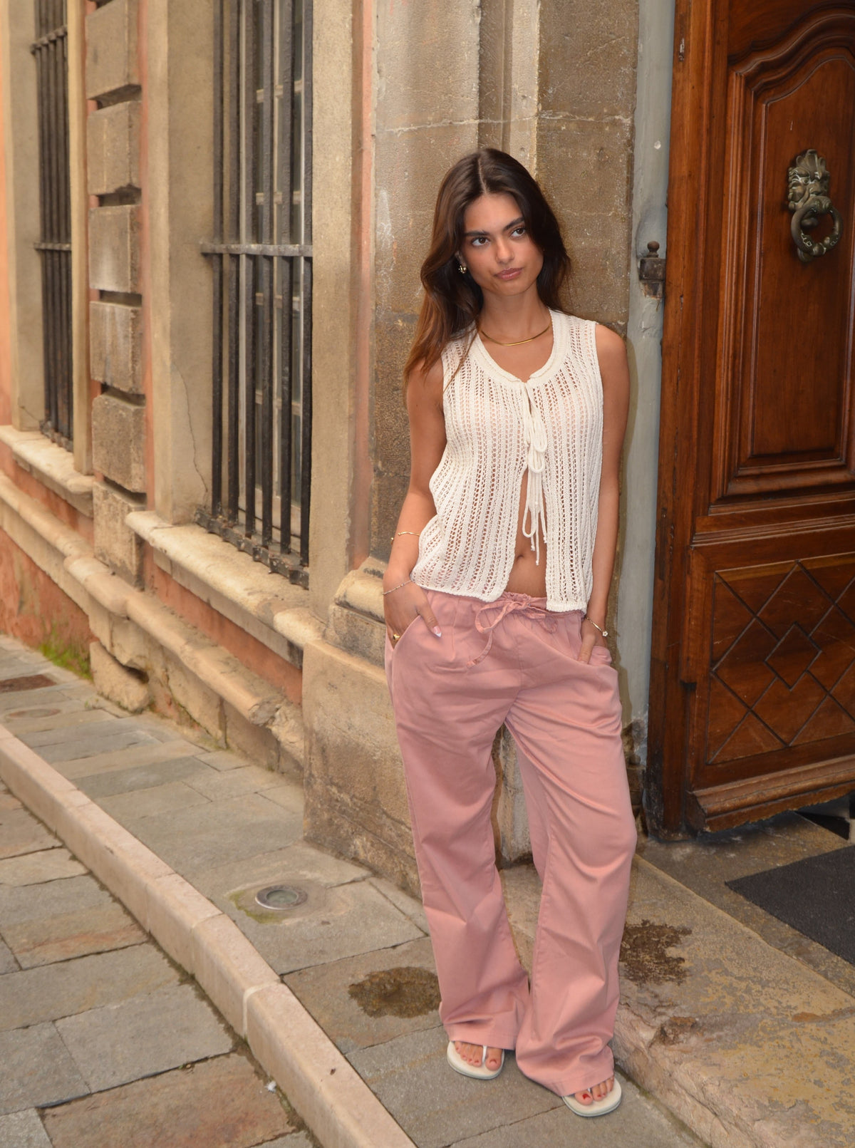 Anouk trousers with tie - Pink