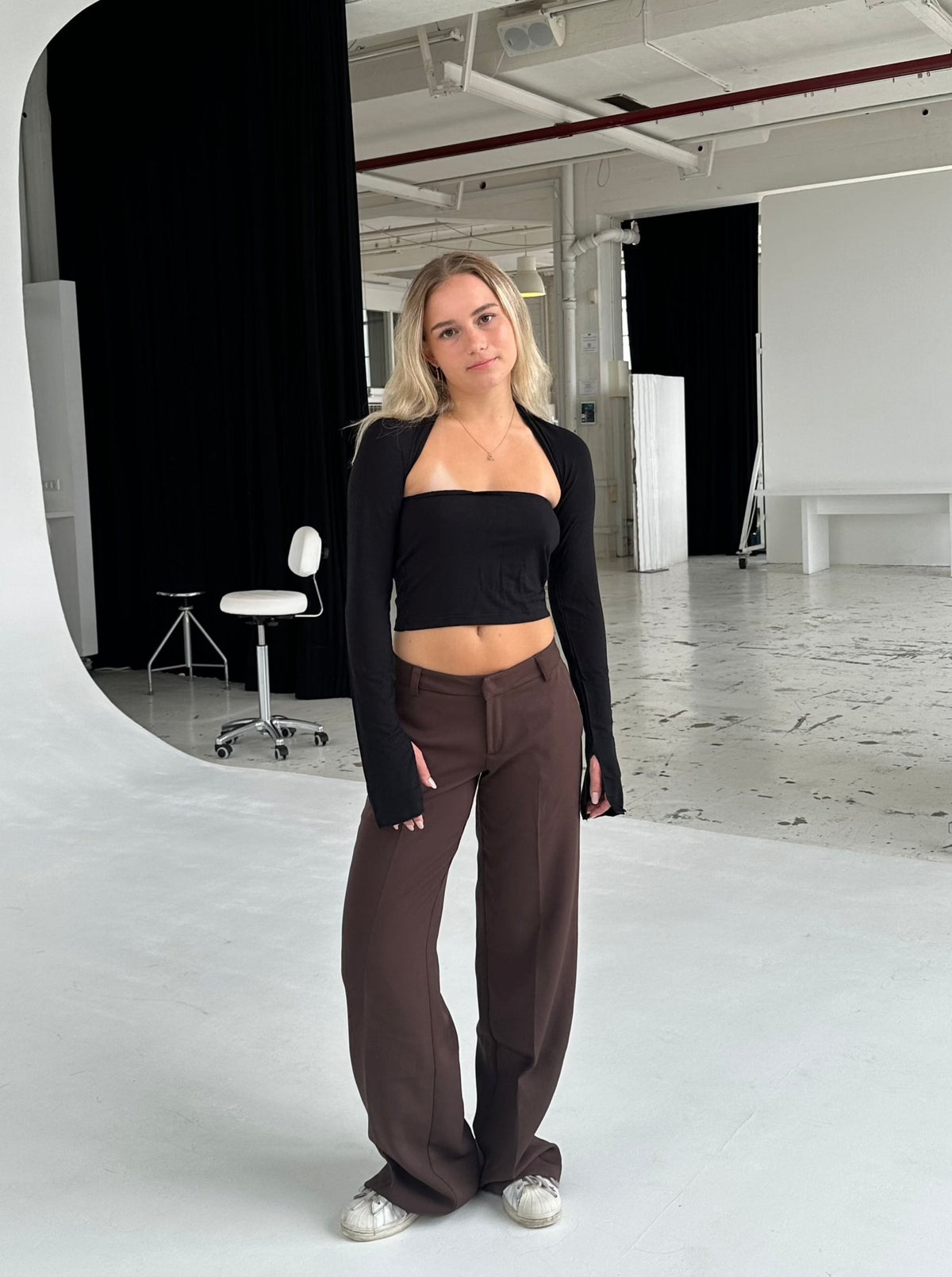 Britney low waisted suit pants - Brown