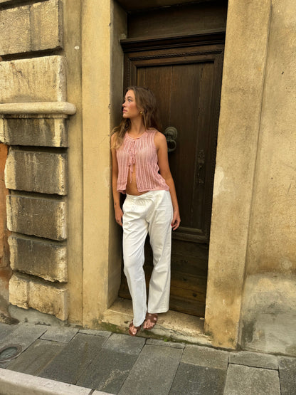Anouk trousers with ties - White