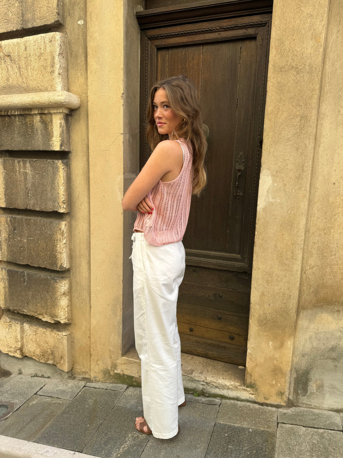 Anouk trousers with ties - White