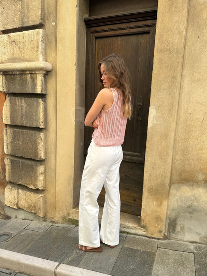 Anouk trousers with ties - White