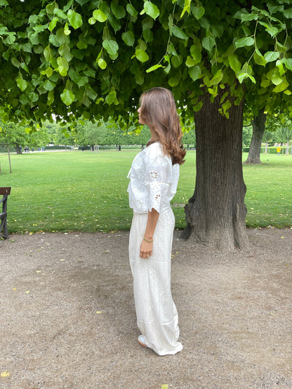 Birna trousers in linen blend - Cream