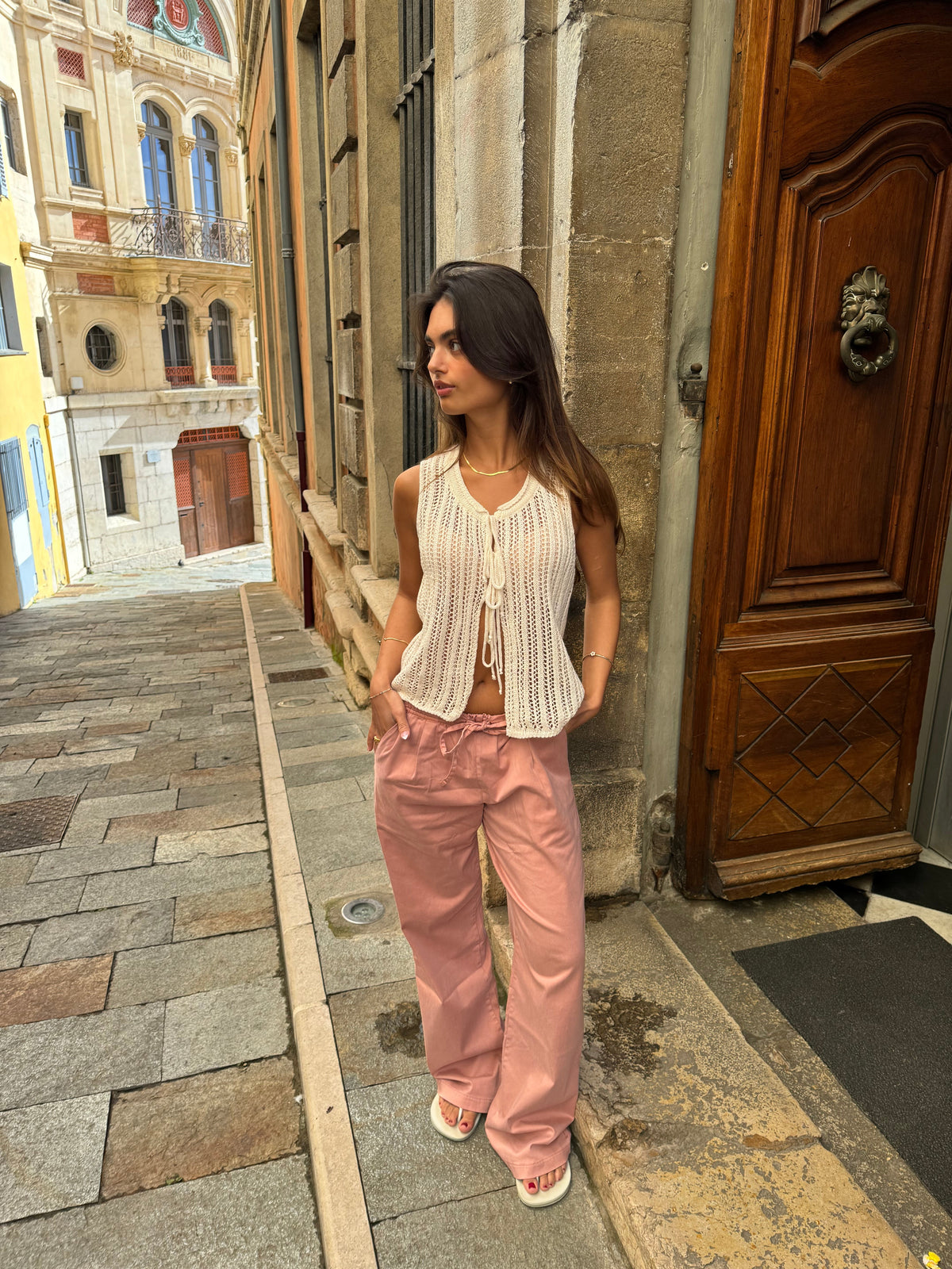 Anouk trousers with tie - Pink