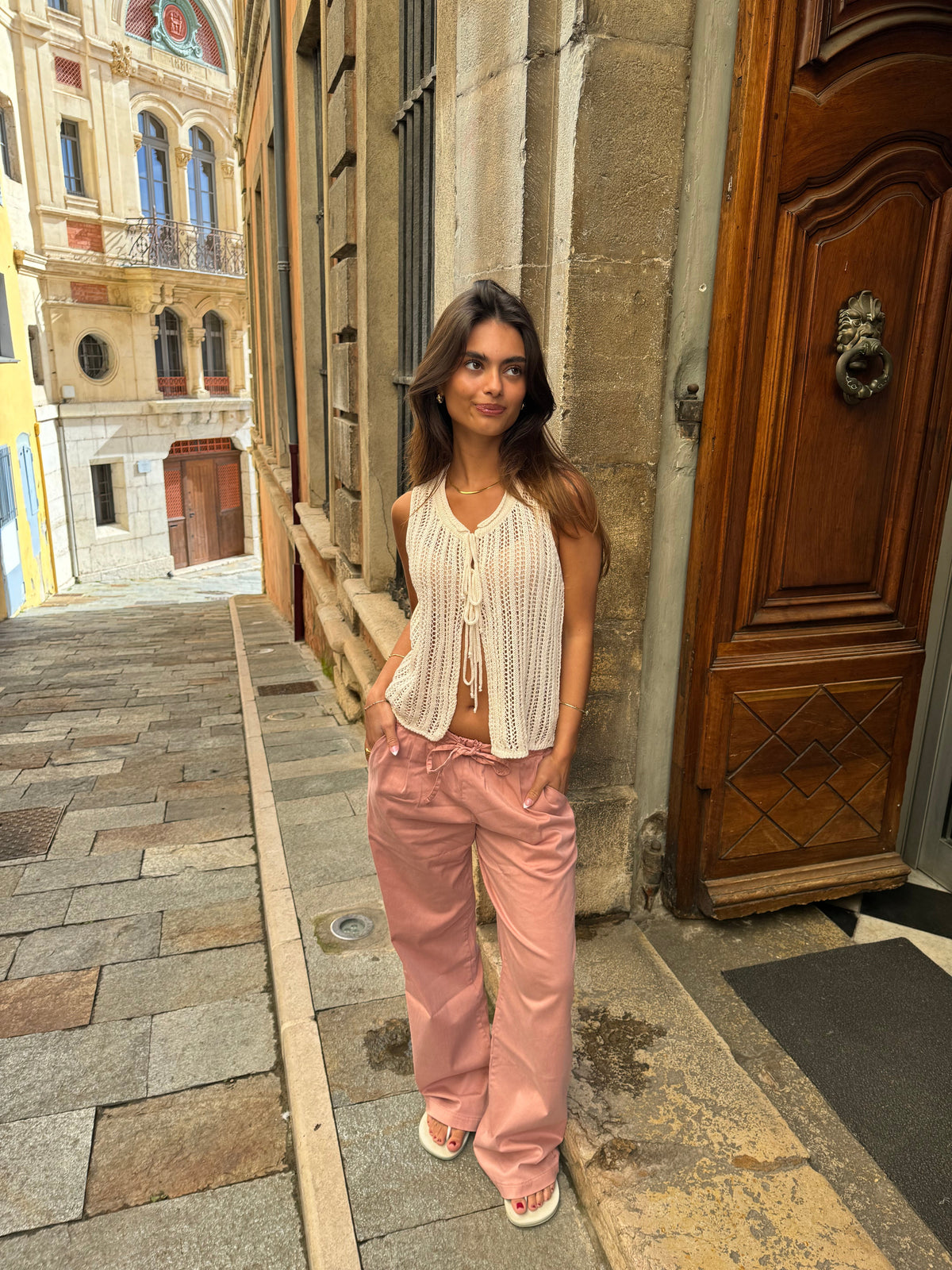 Anouk trousers with tie - Pink