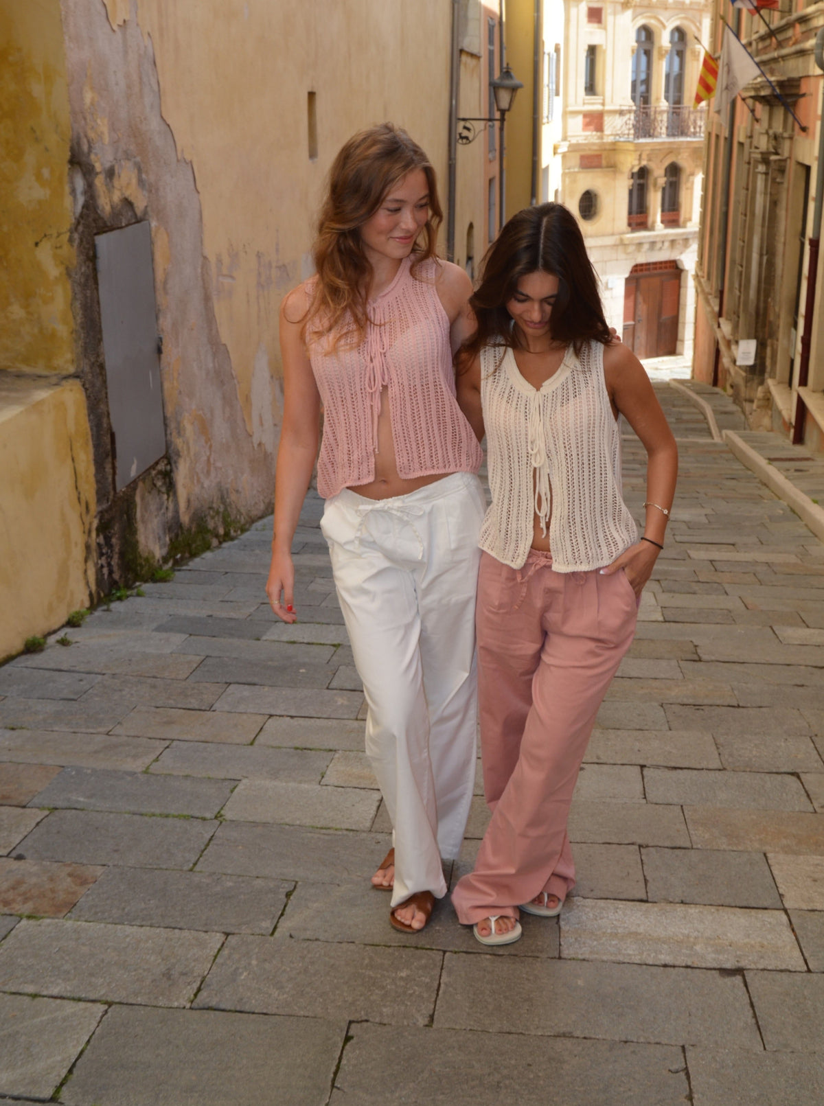 Anouk trousers with ties - White