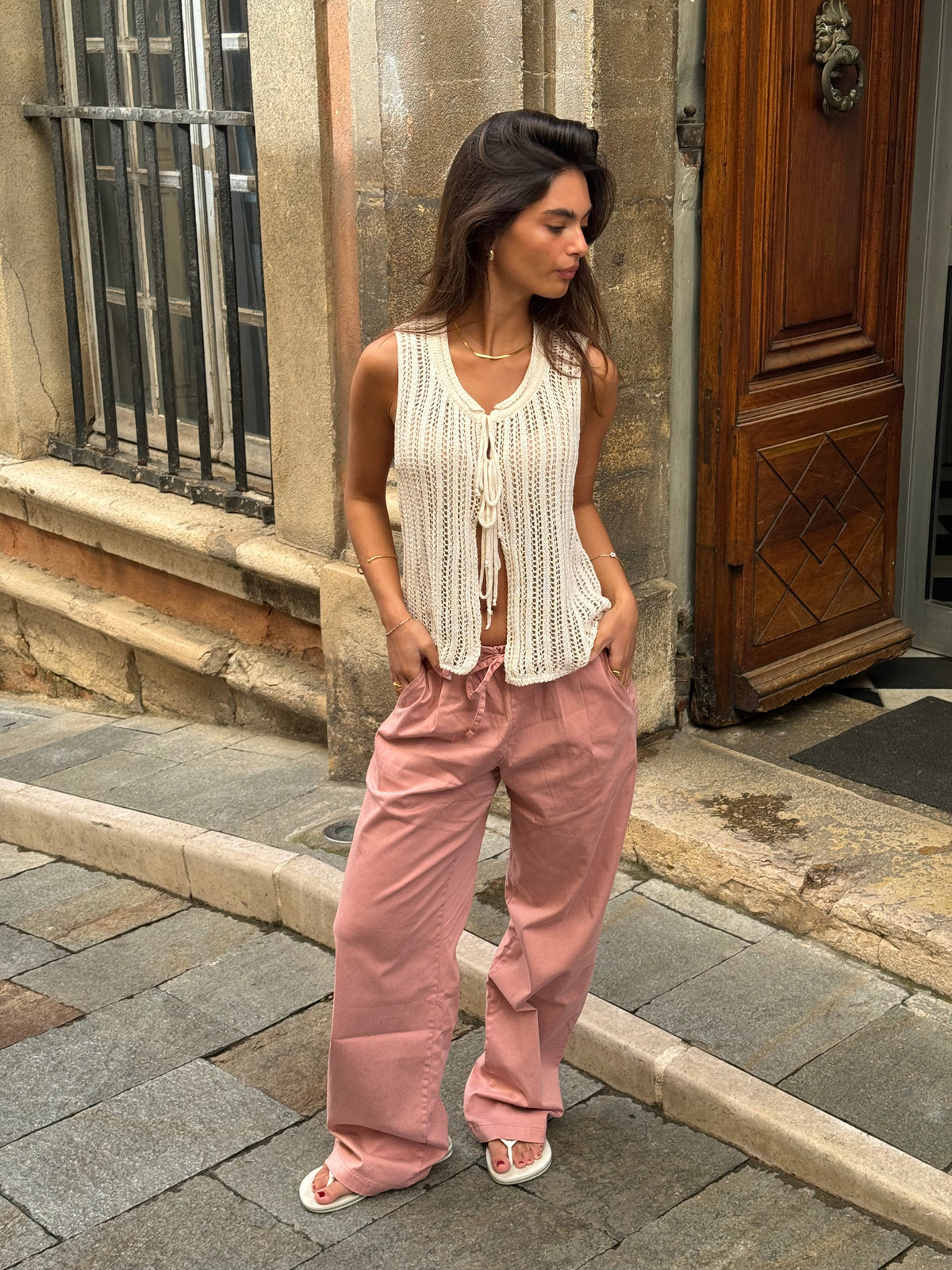 Anouk trousers with tie - Pink