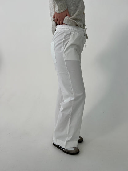 Lucille Pants with drawstring closure - White