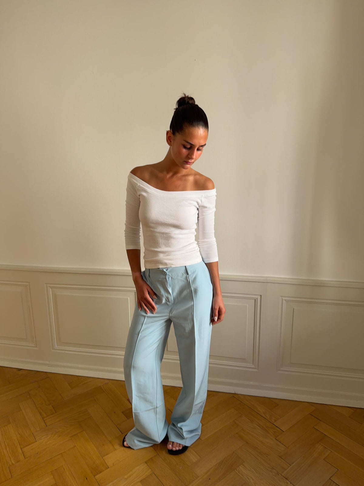Classic wide pants baby blue