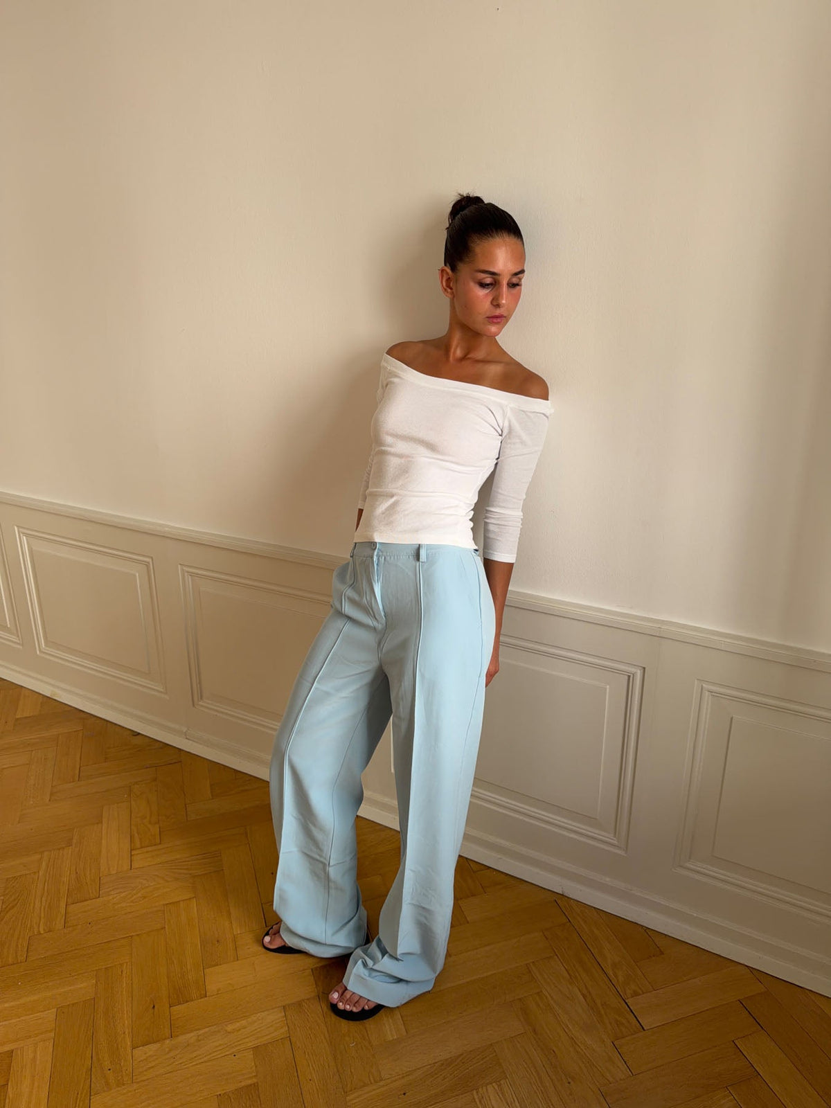 Classic wide pants baby blue