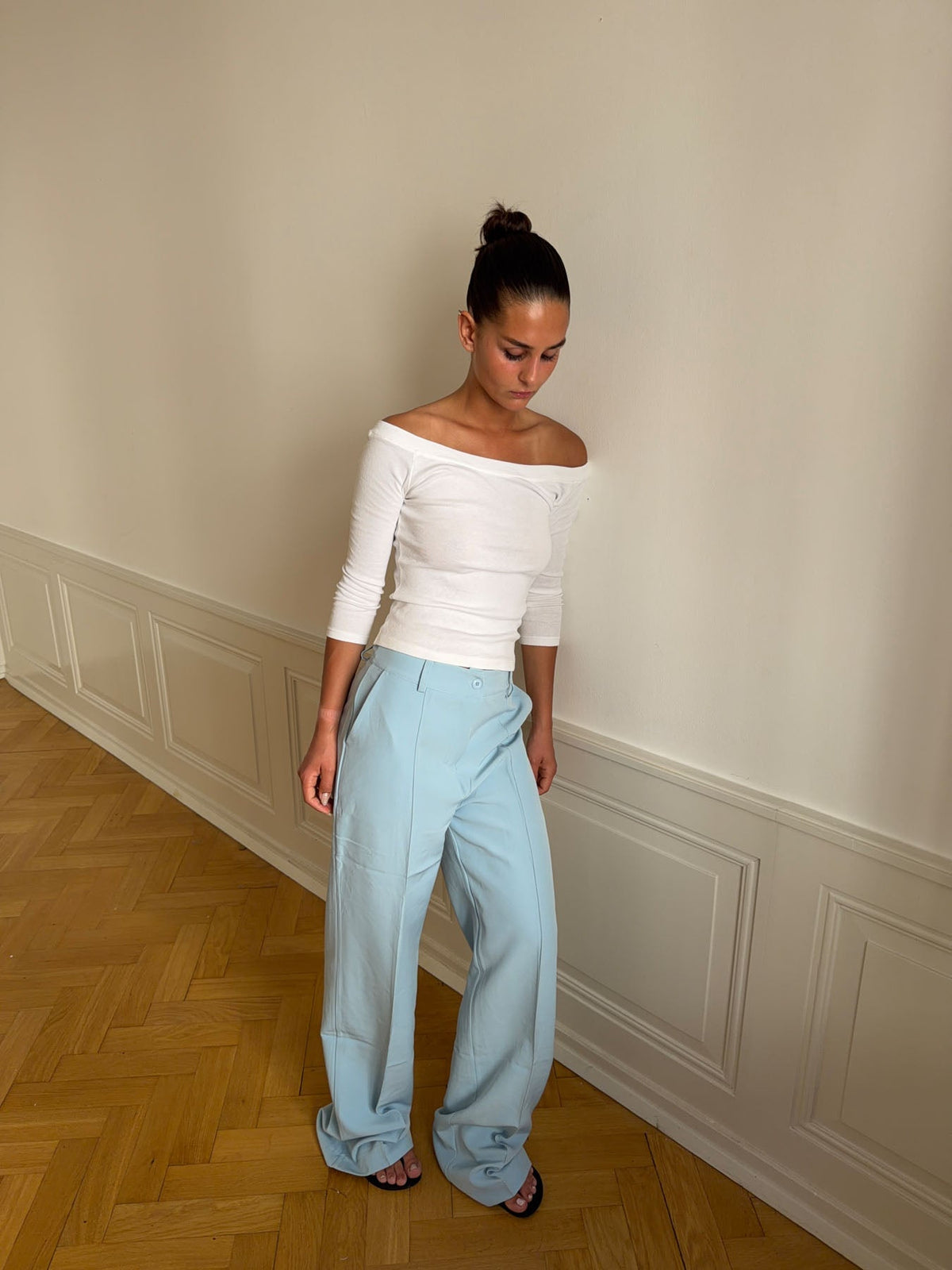 Classic wide pants baby blue