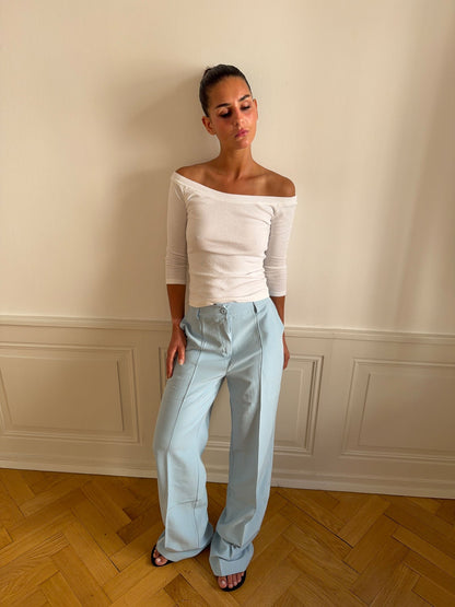 Classic wide pants baby blue