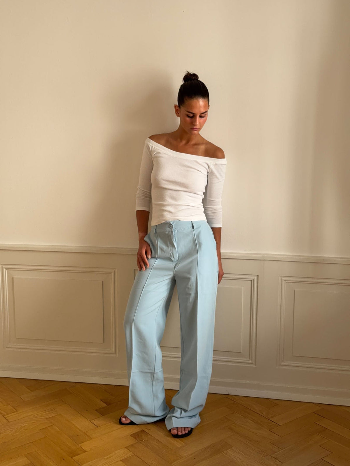 Classic wide pants baby blue