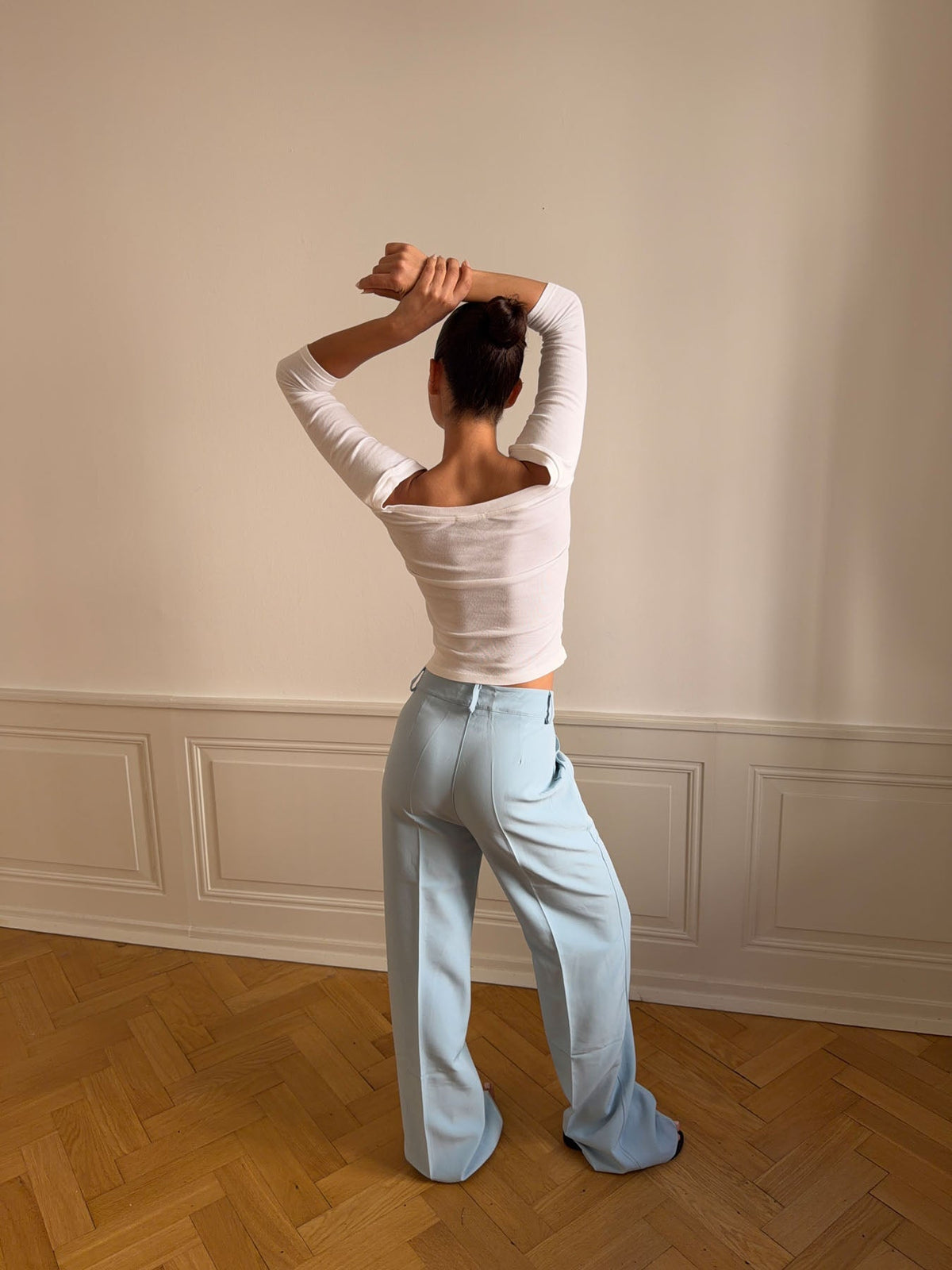 Classic wide pants baby blue
