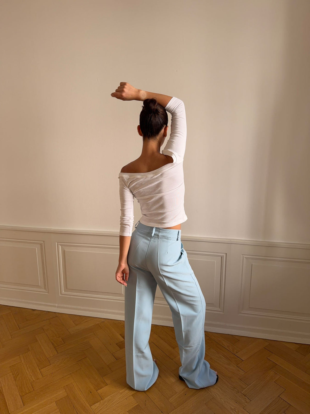 Classic wide pants baby blue