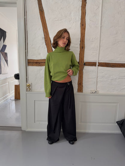 Trina suit pants with buckle detail - Black