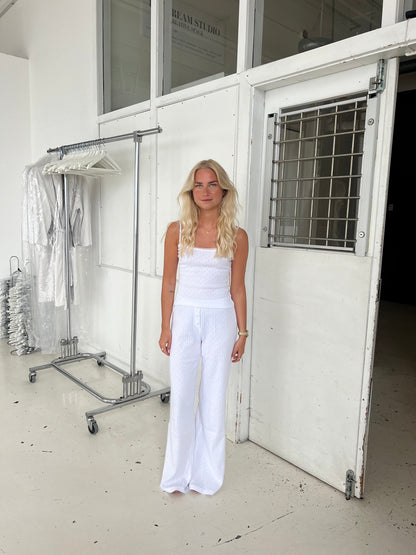 Kaya pointelle pants - White