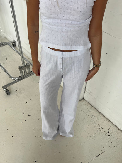 Kaya pointelle pants - White