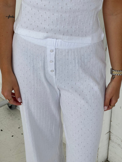 Kaya pointelle pants - White