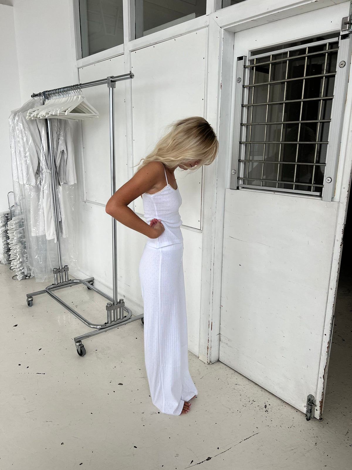 Kaya pointelle pants - White
